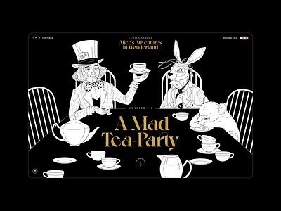 Alice in Wonderland — A Mad Tea-Party alice in wonderland illustration lewis carroll ui ux web