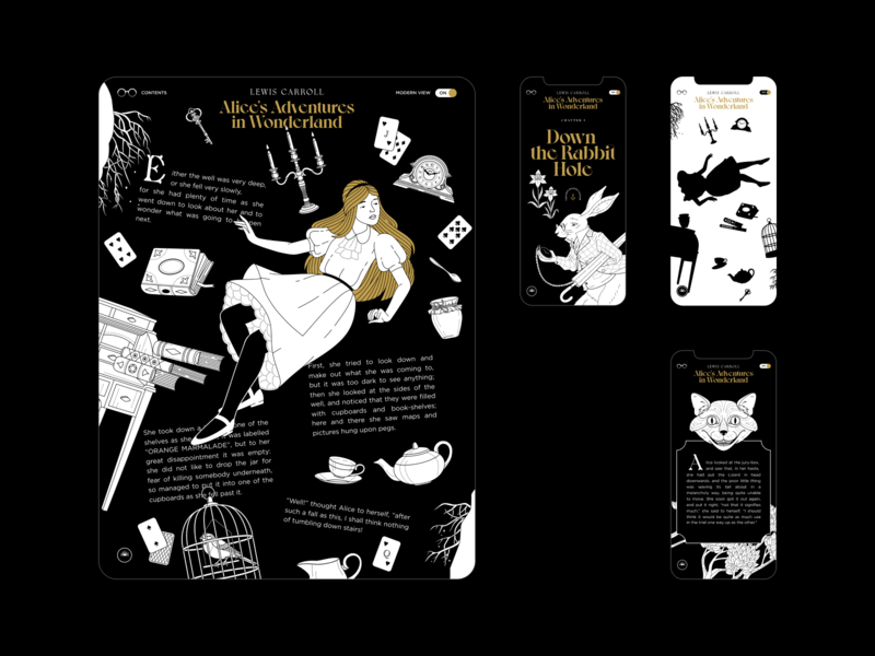 Alice in Wonderland — Wondrous Things alice in wonderland design illustration lewis carroll ui ux web