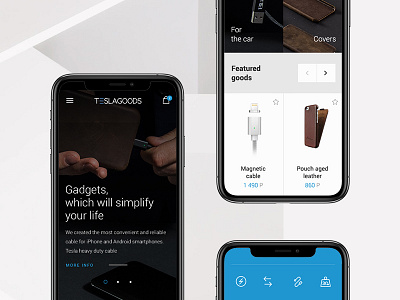 Tesla Goods: Mobile version cable design gadget logo mobile projects tesla ui web