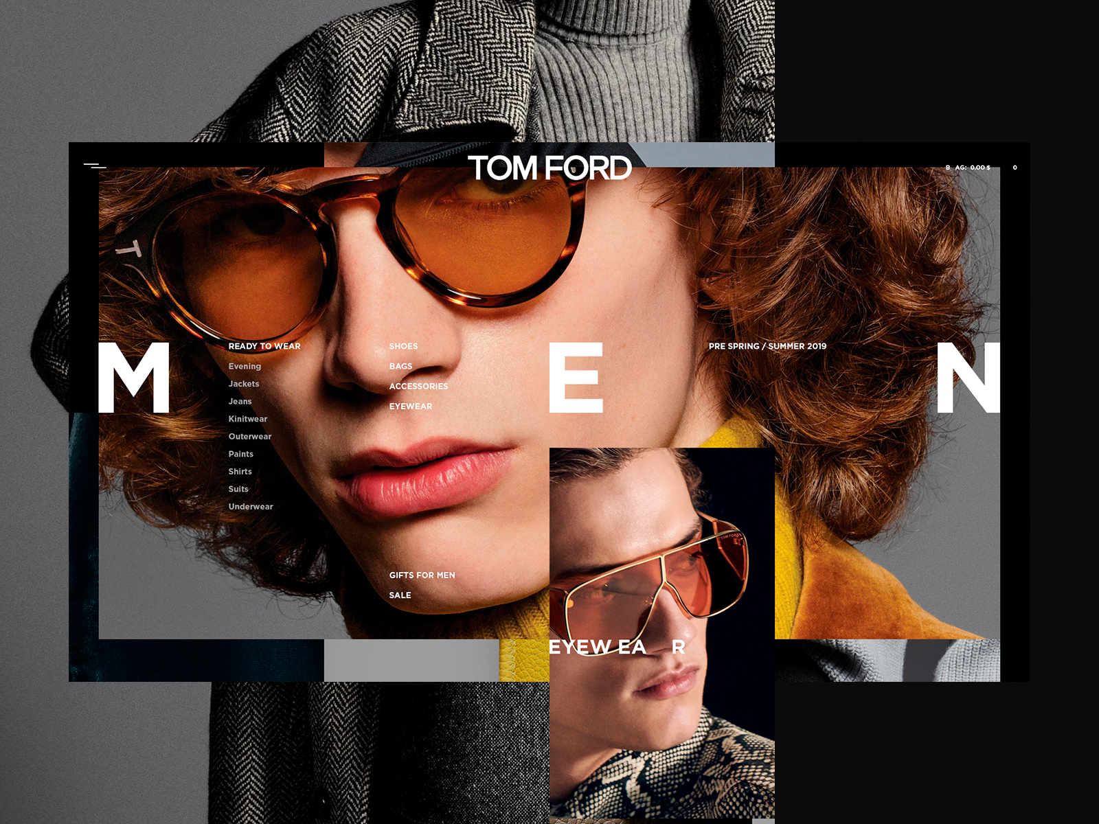 TOM FORD - MEN EYEWEAR art design dribbble dribbble best shot fashion projects promo style tom ford ui web