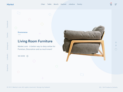Market ecommerce furniture interaction interior minimal product redesign shop store ui ux website