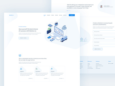 eCommerce Application Landing Page agency application application service ecommerce illustration interface landing page software startup subash web design website