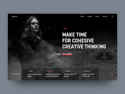 Creative Header Exploration blog creative exploration header homepage inspiration landing photography ui ux web web design