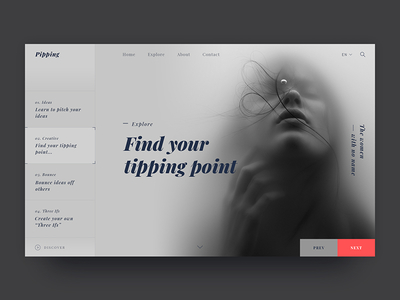 Pipping website Header Explore art clean design flat interface minimal sketch ui ux web web design website