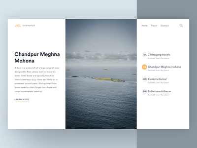 Chandpur Meghna River Exploration bangladesh chandpur interface landing landing page meghna minimal river ui web web design website