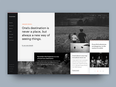 Excursion Header Exploration blog creative exploration header homepage inspiration landing photography ui ux web web design