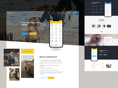 Dog Tracking & Reporting System App Landing Page animal landing page app landing app landing page dog landing page dog tracking homepage landing landing page pet landing page ui ux website