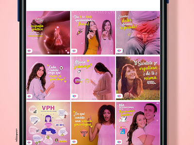 Contenido social media para Clínica femenina design feed instagram posts social media