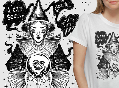 Witches collection - for Vexels black and white collection drawing illustration magic merch merchandising photoshop procreate t shirt texture witch women