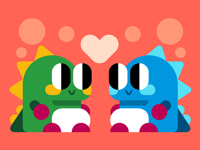 Bubble Bobble bobble bubble character cute game vector