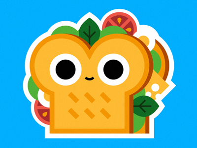 Eat me cute sandwich sticker vector