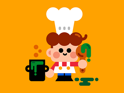Little chef chef cook cute vector