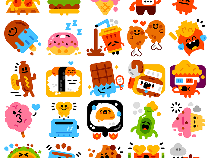 Fast food stickerpack! by Hey Hey Momo! on Dribbble