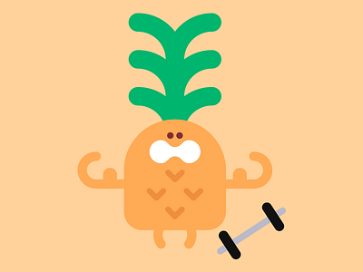 Very strong pineapple character cute vector