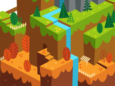 Platformer landscape sprits vector