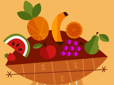 A fruity basket basket fruit vector