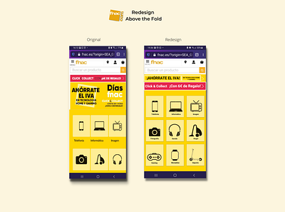 Redesign above the fold. Fnac ecommerce website app branding design graphic design ui ux vector web