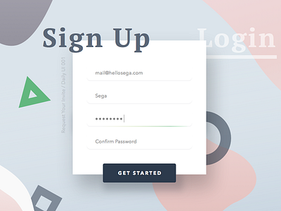 Day 001 – Sign Up 001 dailyui login modal popup sign up signup ui ux