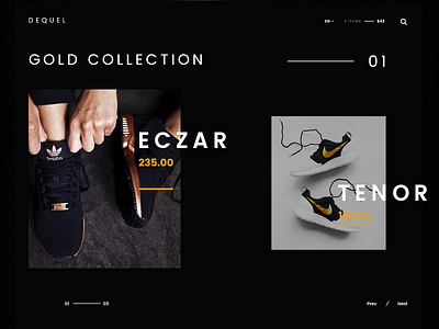 D E Q U E L – Collection page dark fashion fullscreen minimal promo store ui ux web website