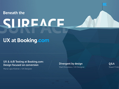 Beneath the Surface: UX at Booking.com booking iceberg low poly poster