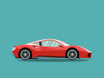 Ferrari Car car illustraion retro