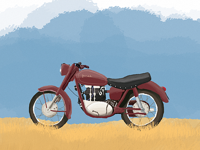 Junak adobe digital drawing graphic illustration illustrator motorcycle szczecin