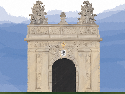 King's Gate adobe colors design digital drawing flat gate gatefold graphic illustration illustrator kingsgate szczecin