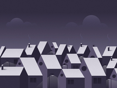 Night (full) cat dark flat houses night roofs smoke