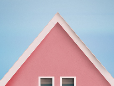 Pink house calm colors flat house illustration