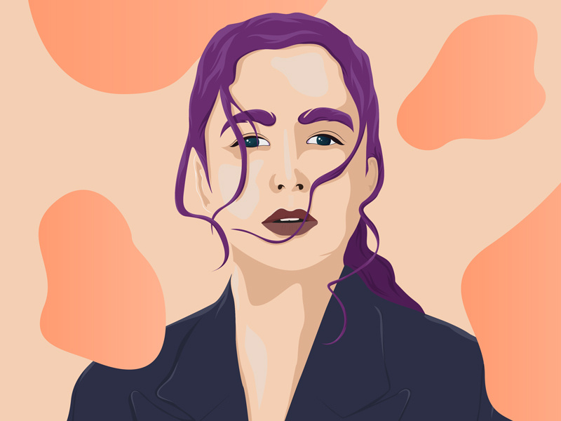 Portrait flat illustration adobe illustrator portrait