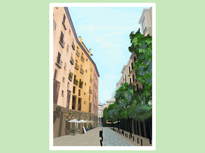 Madrid Streets holiday illustration madrid procreate street