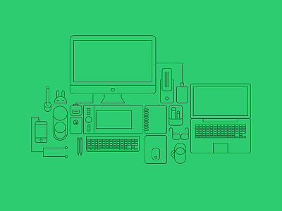 Workspace design icon illustration line workspace