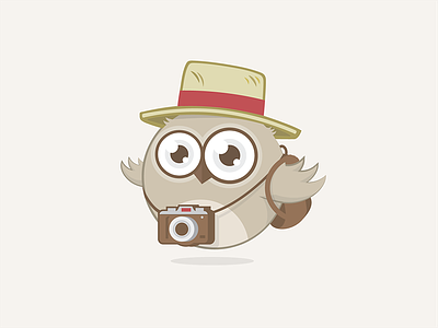 Sebastien character design illustration logo owl travel