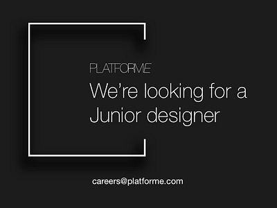 We're Hiring designer hiring job jobs junior porto
