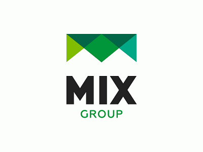 MIX group geometric green logo logotype mix square