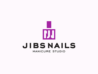 Jibs Nails logo logotype manicure nails symbol
