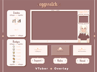 eggvvitch overlays V1 branding design graphic design illustration overlays streaming streaming overlays ui vtuber