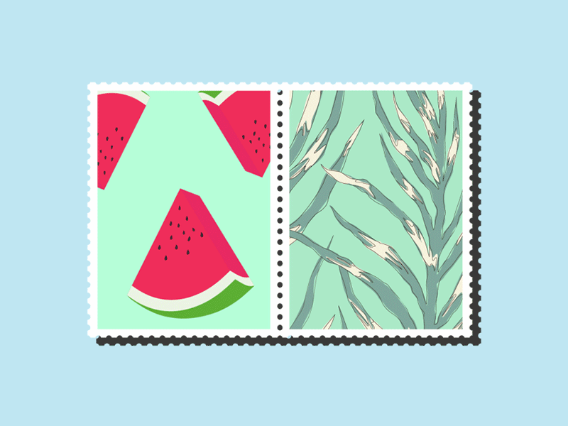 Blue is my favorite color blue color green love melon stamp teal tree