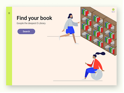 Goople - Imaginary Home Page - Find your E-Book branding dailyui design graphic design illustration ui ux