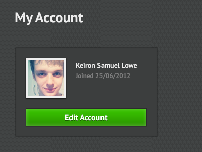 Editaccount avatar button dark green my account square users