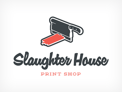Slaughter House Print Shop art blood butcher cleaver entrepreneur ink logo milwaukee screen print small business squeegee wisconsin