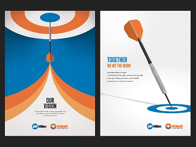 Aspirational Dart Posters blue bullseye metaphor orange poster rocket welding wire