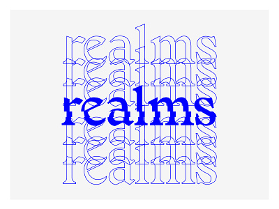Realms Type band brutalism ik blue logo milwaukee realms typography