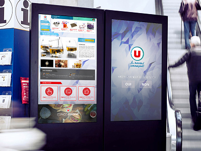 In store touch screen (retail) borne retail super u supermarket tactile touch touch screen
