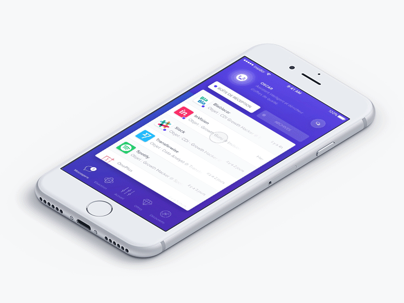 Insidor 2.0 iOS app - Messagerie