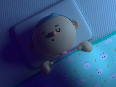 Sleep 3d animation c4d character design illustration render