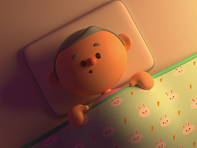 Sleep 3d c4d character design illustration render