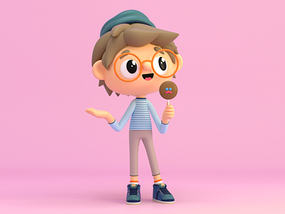 Paleta Payaso 3d c4d candy character child design illustration render