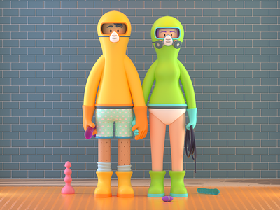 People 3d c4d character design illustration people render sex toys