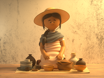 Craftswoman 3d art c4d character cinema4d craftswoman design girl illustration render